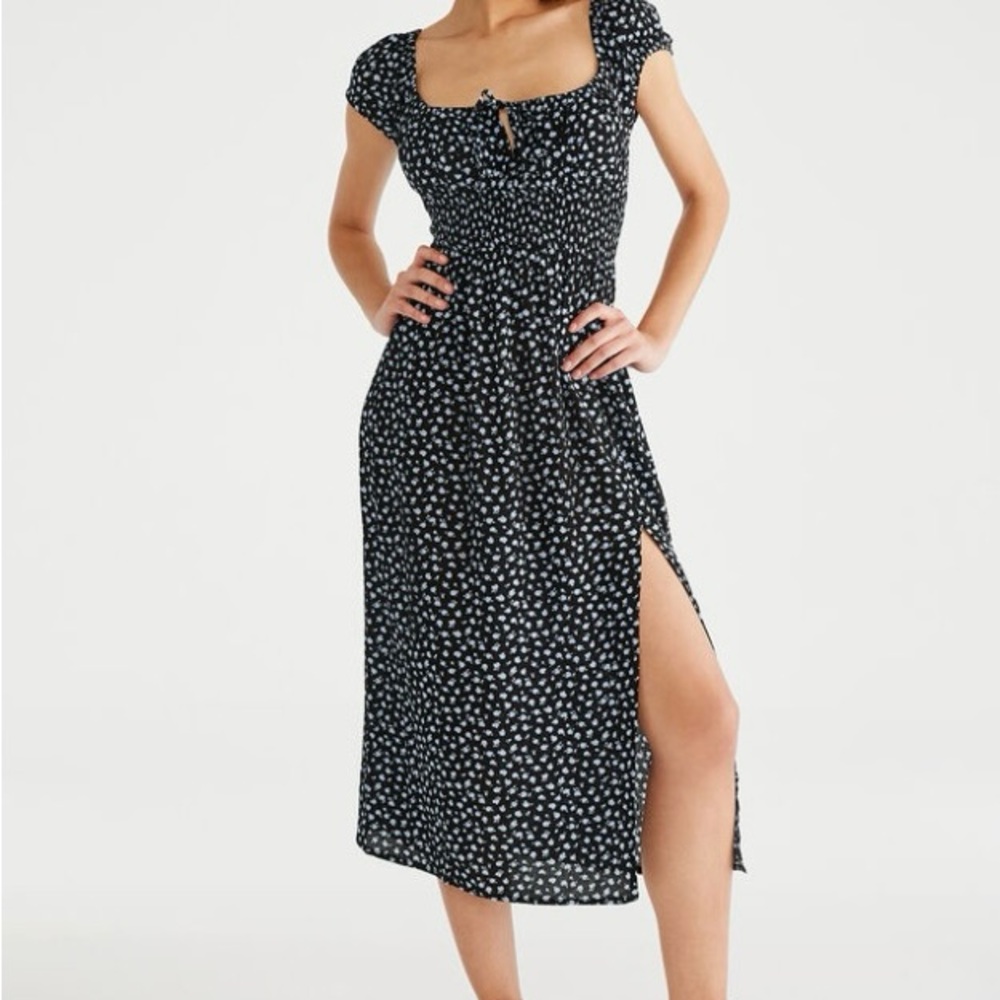 Floral midi slit dress